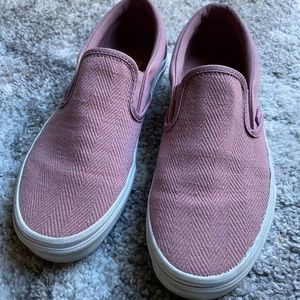Vans pink fabric shoes woman’s us 8.5 EUC
